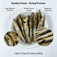 Hareng entier lyophilisé, récompense naturelle pour l'entraînement des chats et chiens difficiles à l'alimentation, friandise pour animaux de compagnie (chats, chatons, chiens adultes, petits et moyens chiens)