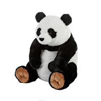 Adorable peluche réaliste de panda noir et blanc, animaux en peluche doux