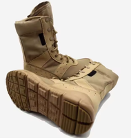 Bottes tactiques en cuir légères et respirantes à tige haute avec une semelle confortable et souple.