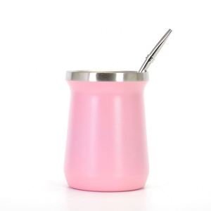 <b>Reusable</b> Tumbler Double Wall 304 Stainless Steel 8oz Tea Mug Yerba Mate <b>Cup</b> With Straw - Product Image 4
