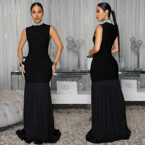 CX7409 Pengiriman Cepat Gaun Maxi Wanita Model Lipit Bodycon untuk Liburan Musim Panas, Pesta, Ulang Tahun, Pakaian <span class=keywords><strong>2026</strong></span> - Product Image 1