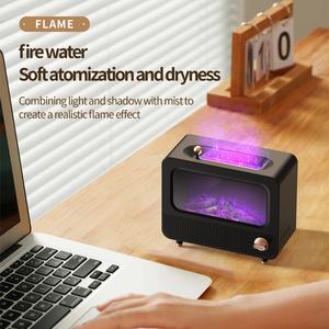 Mini humidificateur électrique portable USB 220 ml avec veilleuse, diffuseur d'arômes à flamme et haut-parleur Bluetooth pour la maison - Product Image 3