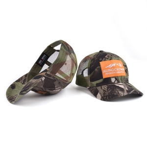 Dệt Nhãn 6 Bảng Điều Chỉnh Safari Ngụy Trang Lưới Mũ Bóng Chày, Aung Vương Miện 6 Bảng Điều Chỉnh Đồng Bằng <span class=keywords><strong>Camo</strong></span> Trucker Hat - Product Image 6