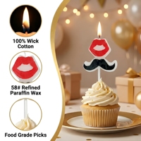 Bougies d'anniversaire rouges en forme de lèvres, sans fumée, écologiques, pour gâteaux, mariages, fêtes, décoration intérieure, Noël, Nouvel An