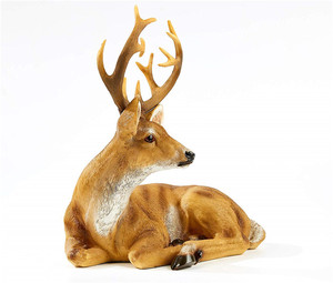 Resina figurine di animali Piccola Buck Statuaria 12 Punto di Resina Statua di Cervo Giardino Che Si Trova Sculture Cabina Figurine di Animali Lodge di Arte - Product Image 5