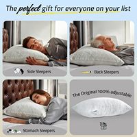 Kühlendes Kissen in Queensize aus Gel-Memory-Schaum, Anpassbare Härte, Weiche Unterstützung für Rücken und Nacken, Schmerzlinderung, Seitenschläferkissen