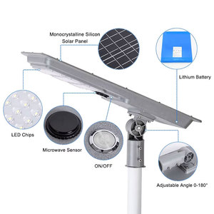 Éclairage extérieur personnalisé tout en un à économie d'énergie étanche Ip66 80W Lampes solaires de jardin Led Lampadaires solaires - Product Image 4