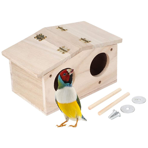 Suministro de fábrica Precio atractivo Nido de madera para mascotas Jaula de cría Pájaro Canario Casa de pájaros de madera - Product Image 2