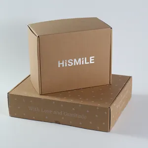 カスタムデザイン印刷画像クラフト紙小さな茶色の包装箱配送ボックス