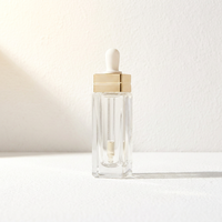 Fabricant de flacon compte-gouttes carré de 30ml flacon en verre d'huile essentielle de 1oz flacon d'essence vide transparent à fond épais