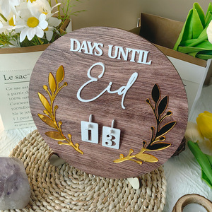 Décoration de <span class=keywords><strong>table</strong></span> musulmane pour l'Aïd Signes de l'Aïd Ramadan Aïd Compte à rebours en bois acrylique - Product Image 4