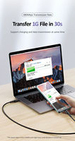 USAMS SJ459 kabel Data pengisian daya cepat, kabel kabel Data pengisian daya USB C 5A ponsel TPE tipe-c ke pd3, 1 100W untuk Macbook Pro/Air 16 14