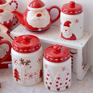 Vaso <span class=keywords><strong>di</strong></span> zucchero in ceramica decorativo 3D regalo <span class=keywords><strong>di</strong></span> natale dipinto a mano in ceramica barattoli <span class=keywords><strong>di</strong></span> caramelle <span class=keywords><strong>di</strong></span> natale - Product Image 4