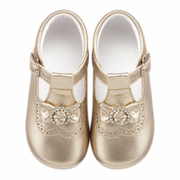 Chaussures Mary Jane à bride en T pour filles, en cuir verni, pour fêtes et mariages, avec nœud orné de pierres scintillantes