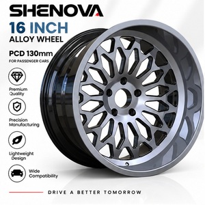 Ruedas SHENOVA Monobloque Personalizadas de Aleación de Aluminio Forjado, Diseño Cóncavo, para Autos Nuevos, <span class=keywords><strong>16</strong></span>'', 130mm PCD, 10mm ET, para Reequipamiento/Actualización - Product Image 1