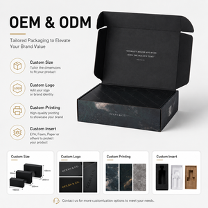Custom Marble Print Black Corrugated Mailer <b>Box</b> with Matt Lamination Embossing UV Coating Luxury Brand <b>Shipping</b> Packaging <b>Box</b> - Product Image 4