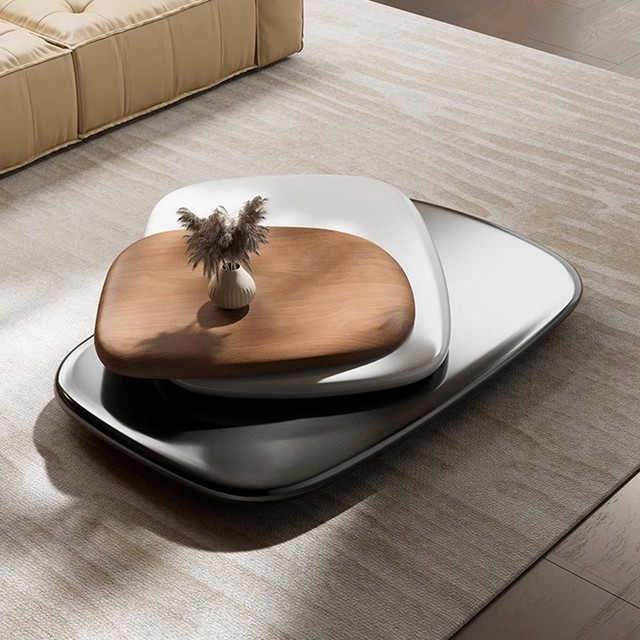 Modern High End Luxury Wholesale Modern Rotation Wooden Coffee Table Center Table Side End Table
