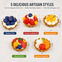 Mainan Squishy Tart Buah Mini, Hadiah Fidget Dessert Realistis untuk Anak-anak dan Dewasa, Tema Toko Roti, Display Retail, Grosir
