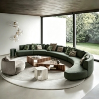 Modernes Italienisches Großes Gebogenes Stoff-Sofa-Set Modulares Halbkreis-Ecksofa für Villa Wohnzimmer Wohnmöbel