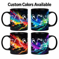 Mug en céramique à changement de couleur réactif à la chaleur, logo personnalisé, mug magique en céramique, révélation de la couleur avec de l'eau chaude