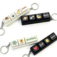Factory Custom Acrylic Keycap Keychain with UV Printing Square Shape Cartoon Pattern Logo Design DIY Keyboard Fidget Keychain