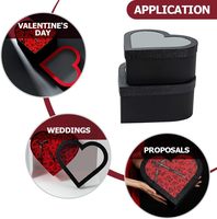Custom Hart Bloembak Met Gouden Logo Moeder Dag 3 Stuks Per Set Zwart Roze Bloembak Voor Valentijnsdag Cadeau In De Uitverkoop
