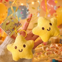 Porte-clés en peluche de luxe doux et mignon, jouets poupées, porte-clés étoile mignon, fermoir souvenir, cadeau, breloque de sac moelleuse, vente en gros