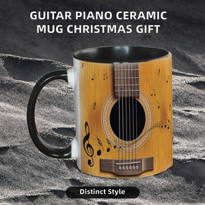 Modern 11oz Ceramic Guitar Piano Design Mug-<b>Christmas</b> & Business <b>Gift</b> for Home Office Hotel Use - Product Image 2