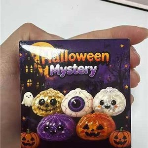 Jouets à presser en PVC sur le thème d'Halloween - Citrouille, œil, fantôme, jouets sensoriels anti-stress, boîte cadeau personnalisée avec logo pour unisexe, 14 ans et plus - Product Image 4