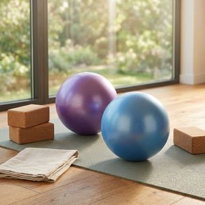 Pelota de Yoga Personalizable Beige Mate, Libre de PVC, Antiexplosión, 25 cm, Balón de Ejercicio para <span class=keywords><strong>Pilates</strong></span> con Bomba, para Uso Adulto - Product Image 1