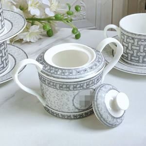 Hot Sell 15-Piece Royal Gray Eco-Friendly Ceramic Bone China <b>Coffee</b> Tea Sets Customized Color <b>Gift</b> <b>Box</b> Packaging 200ml Capacity - Product Image 3
