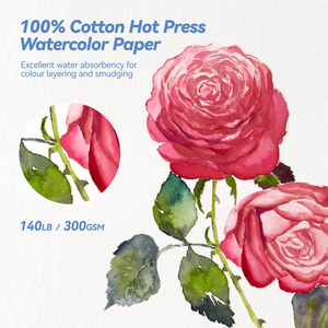 <span class=keywords><strong>Papier</strong></span> aquarelle à <span class=keywords><strong>dessin</strong></span> au trait très demandé, 100 % coton, 300 g/m², grain fin, 12 feuilles par carnet, spécial <span class=keywords><strong>peinture</strong></span> à l'aquarelle - Product Image 5