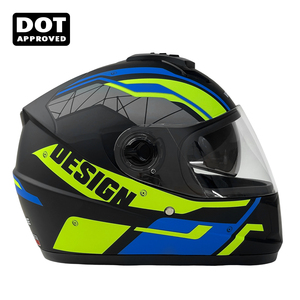 Casco Integrale per Moto Certificato DOT con Visiera Trasparente + Parabrezza Nero Integrato, Casco di Sicurezza Integrale per Motociclisti - Product Image 2