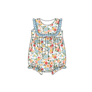 Preventa al por mayor: Conjunto de verano para niñas con estampado floral de 5 colores, estilo vacacional, suave, de algodón orgánico, para bebés. - Product Image 4