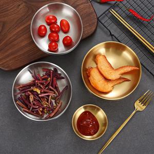 304 Stainless Steel Bowl Set Gold And Silver For Snack Condiment Rice Kimchi Party Use Solid Color 6511 - Product Image 1