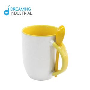 Tazze vuote a sublimazione tazze da caffè in ceramica con cucchiaio tazze a sublimazione a sublimazione con cucchiaio - Product Image 6