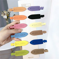 Pinces à cheveux en métal pour femmes et filles, sans pli ni trace, couleur bonbon, accessoires de maquillage, pinces bec de canard, vente en gros