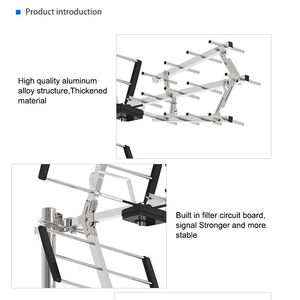 Antennes TV numériques HD extérieures à gain élevé UHF/VHF DVB T2 avec mât en aluminium et câble de 5 m pour un signal puissant pour la télévision haute définition - Product Image 3