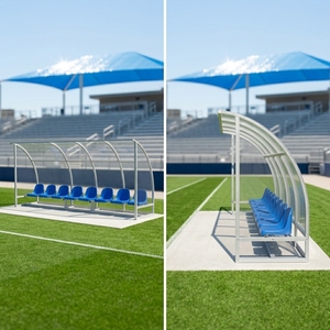 Banc de Reserves Économique PY pour Football avec Sièges en Plastique à Dossier Moyen – Abri Extérieur pour Équipe de Football de 2 à 24 Places - Product Image 3