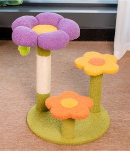 Eco-Friendly Sisal Three-Layer Interactive <b>Cat</b> <b>Tree</b> for <b>Cats</b> with Climbing <b>Tower</b> and Grab Pole - Product Image 1