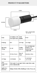 Nuevas Luces LED de Punto RGBW para Exteriores, Personalizables, Inteligentes, Industriales, IP65, de Aluminio, FT-20, Alto Brillo, 2W, para Hoteles y Villas - Product Image 2