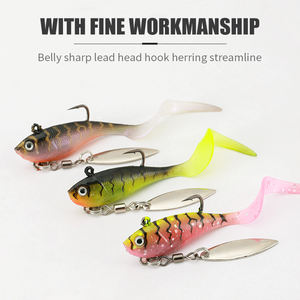 LUSHAZER – Leurre de Pêche Souple, Jig Plomb, Appât VIB en PVC, Leurre Artificiel Rotatif Dandinant avec Cuillère Métallique - Product Image 2