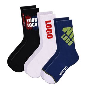 <span class=keywords><strong>Chaussettes</strong></span> athlétiques en coton respirant de haute qualité pour hommes <span class=keywords><strong>et</strong></span> femmes, conçues sur mesure, avec un logo imprimé de style équipage pour les sports de printemps - Product Image 3