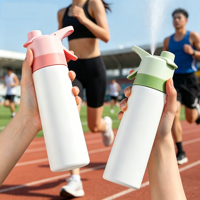 Bouteille d'eau sport en gros à sublimation vierge avec pulvérisateur de brume, OEM pour activités de plein air
