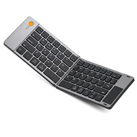 Clavier sans fil pliable avec pavé tactile rechargeable, format de poche pour iPad, iPhone, smartphone, tablette, ordinateur portable