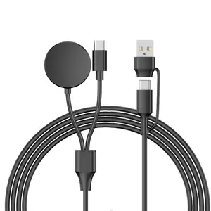 Multi USB C Charging Cable 2 in 1 Watch Charger Cable PD Type C USB A Cable for Samsung Galaxy Watch6/5/4 S23 Ultra