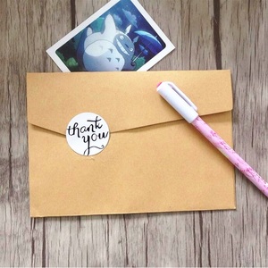 100 pz/pacco circolare grazie adesivo bianco e adesivo Kraft adesivo per la cottura adesivi per etichette regalo divertente lavoro fai da te spedizione gratuita - Product Image 4