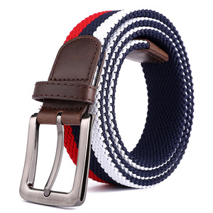 Fábrica al por mayor de encargo de los hombres de trenzado elástico tejido cinturón de golf para los pantalones vaqueros cinturón elástico con aleación para la hebilla - Product Image 6