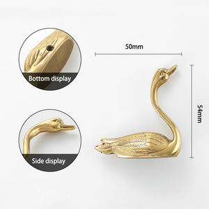 Koppalive الصلبة النحاس قليلا مقبض البجعة مقبض الأثاث الأجهزة الديكور الحيوان درج مجلس الوزراء البجعة المقابض - Product Image 4