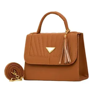 Bolso Bandolera Lizeth Morado con Patrón Geométrico, Estilo Vintage en PU con Decoración de Borlas para Uso Diario - Product Image 3